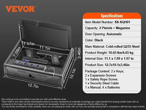 Gun Safe Steel Pistol Safe