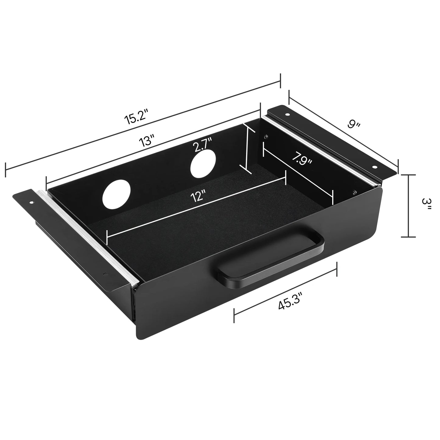 13in/22in Under Desk Slide Out Drawer