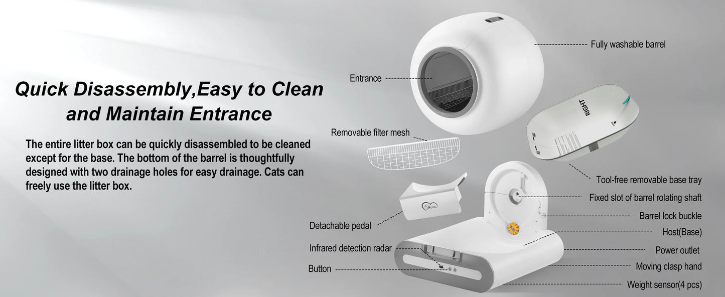 DOEL 65L Self-Cleaning Cat Litter Box