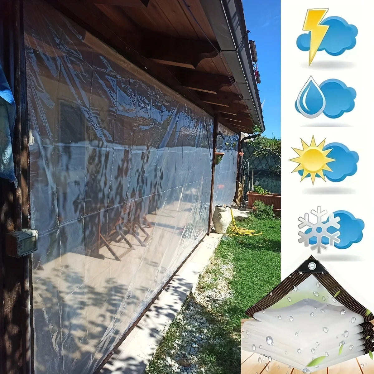 1 Thickened Transparent Waterproof Tarp