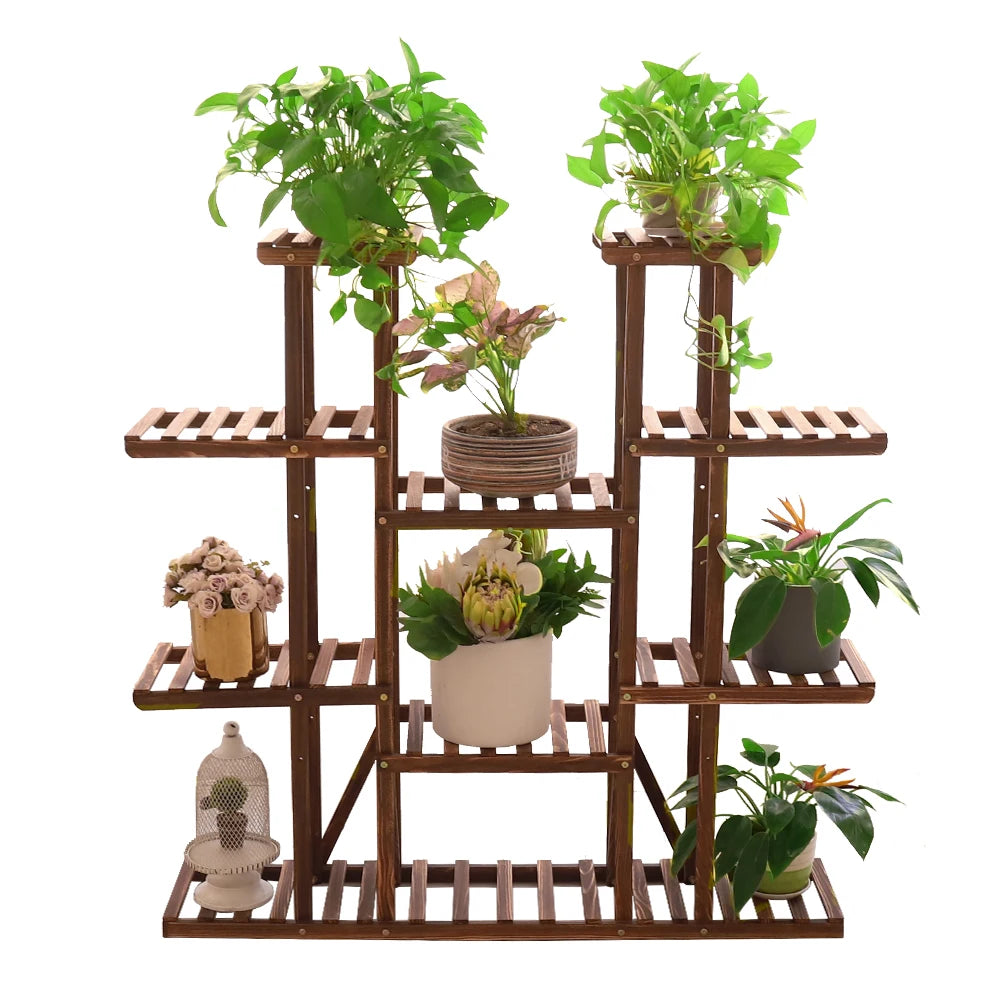 Wooden Plant Shelf Flower Pot Stand Versatile