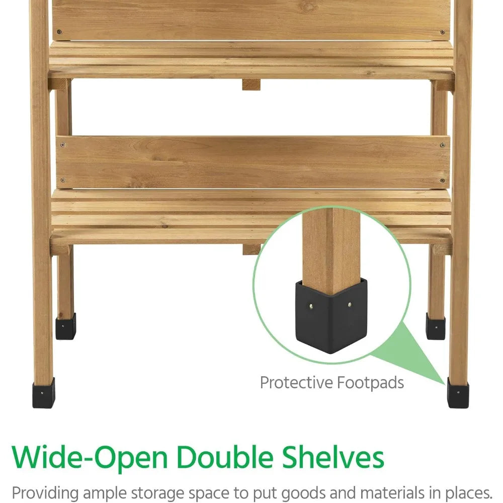 Potting Table w/Metal Tabletop for Gardening