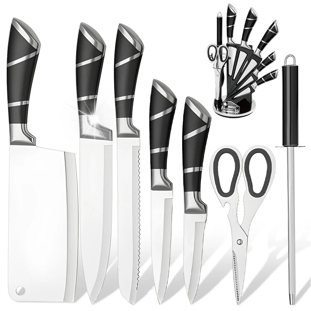ZENG Stainless Steel Kitchen Knifes With Sharpener