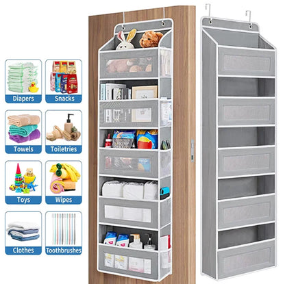 5-Shelf Hanging Storage Organizer - Behind Door