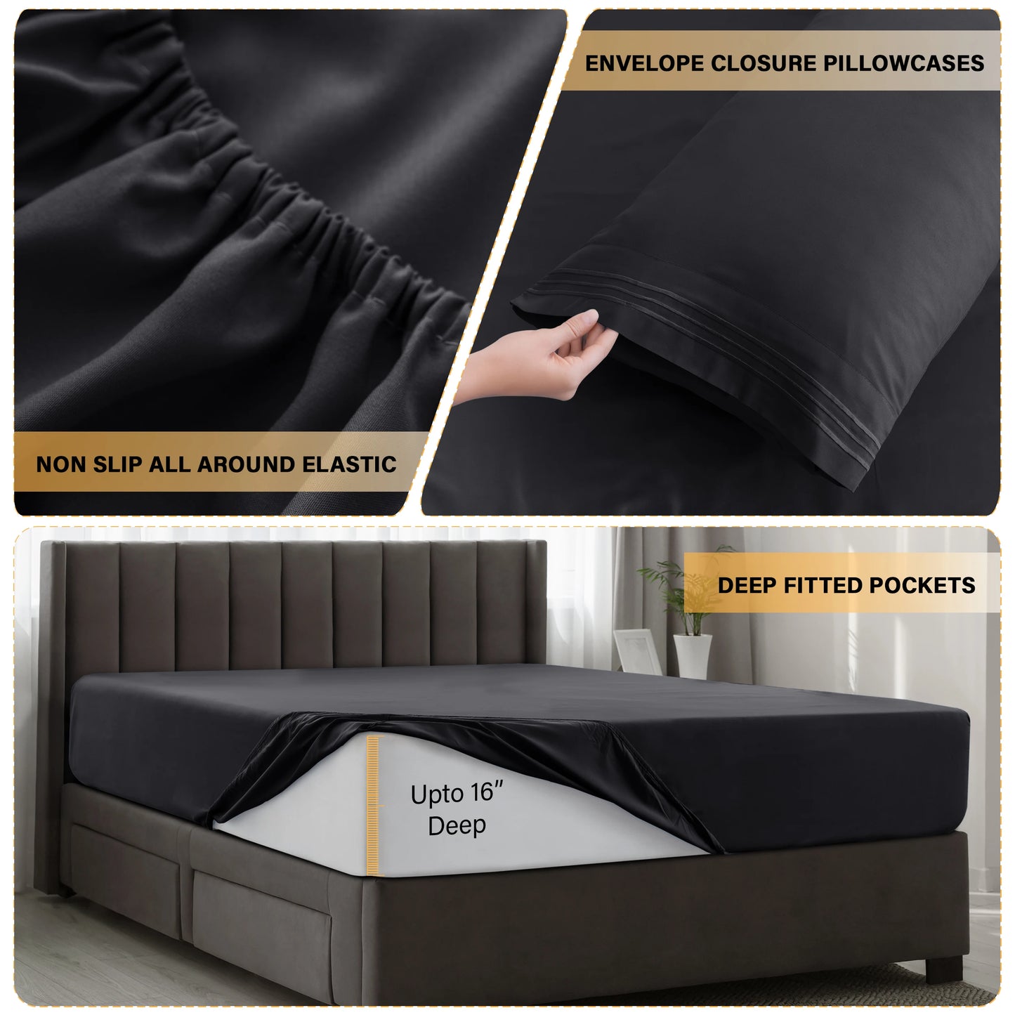 Lux Décor 6Pc Solid Sheet Set