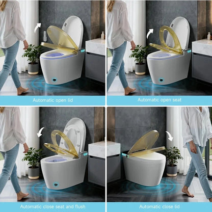 Smart Toilet with Tankless Bidet Heated Seat