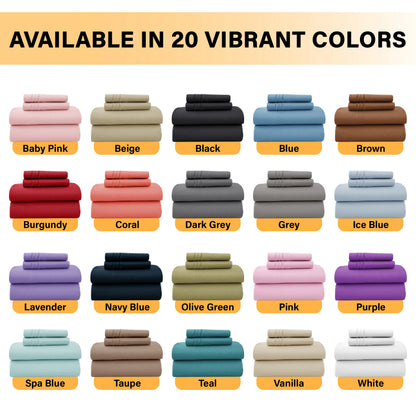 Lux Décor 6Pc Solid Sheet Set