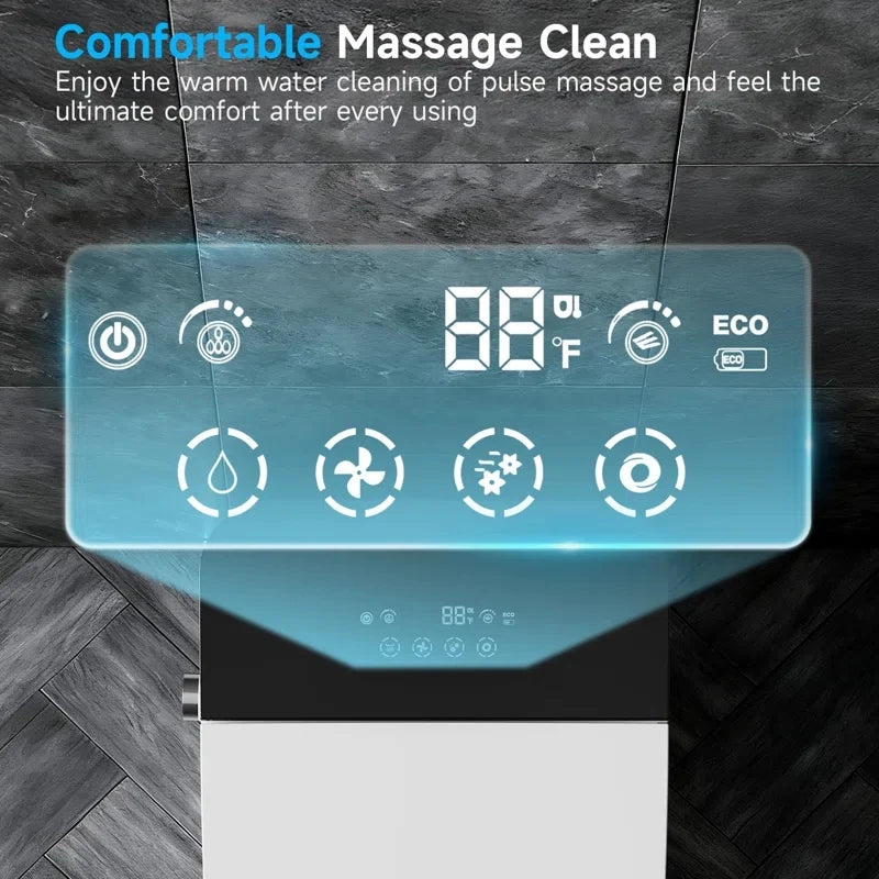 Smart Toilet with Tankless Bidet Heated Seat