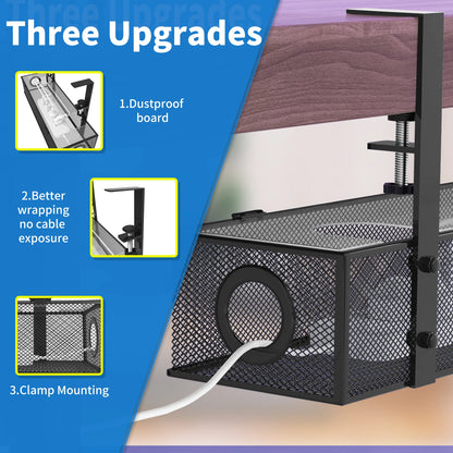 Under Desk Box Wire Management Cord Organizer