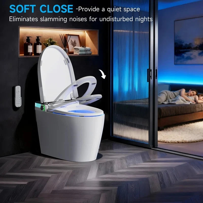 Smart Toilet with Tankless Bidet Heated Seat