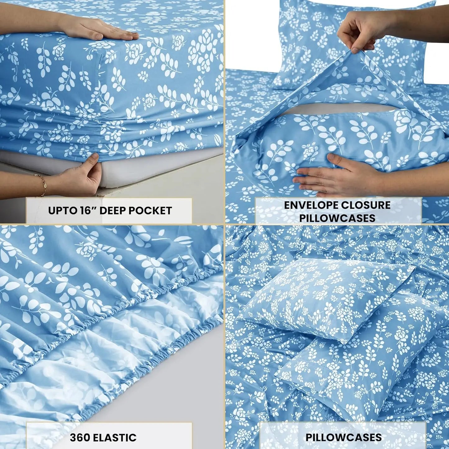 LUX Décor Floral Sheet Set - 3 Piece