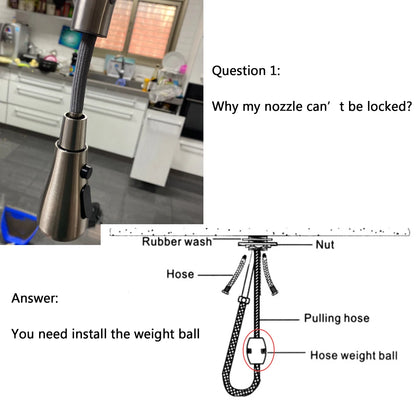 Kitchen Faucet Black Pull Out 2 Ways Nozzle Faucet