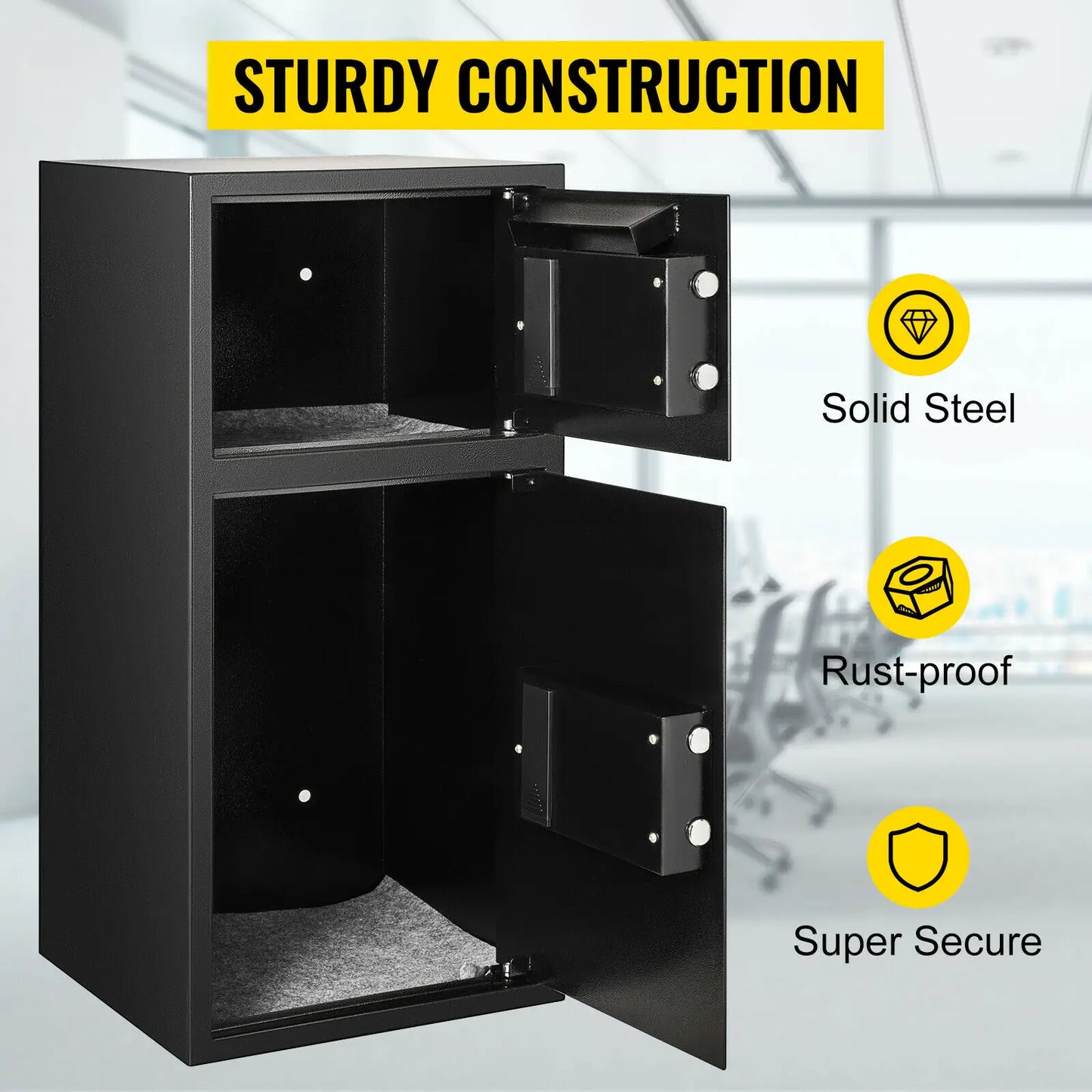 33" Steel Double Door Safe Deposit Box