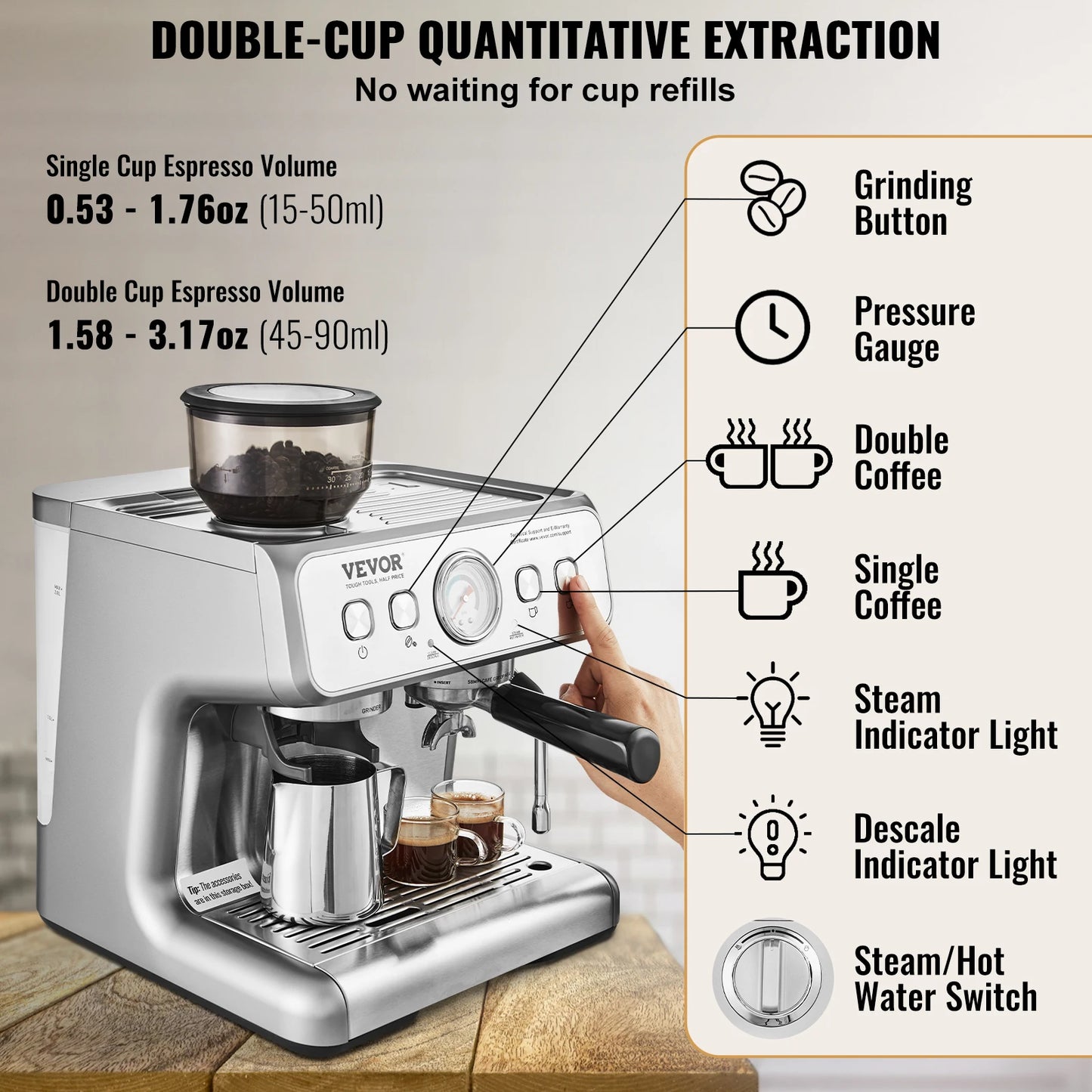 Espresso Machine With Grinder And Frother