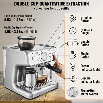Espresso Machine With Grinder And Frother