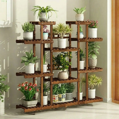 Wooden Plant Shelf Flower Pot Stand Versatile