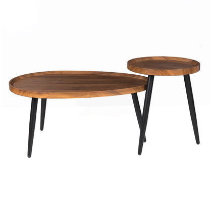 Round Coffee End Table Set Modern Nesting Style