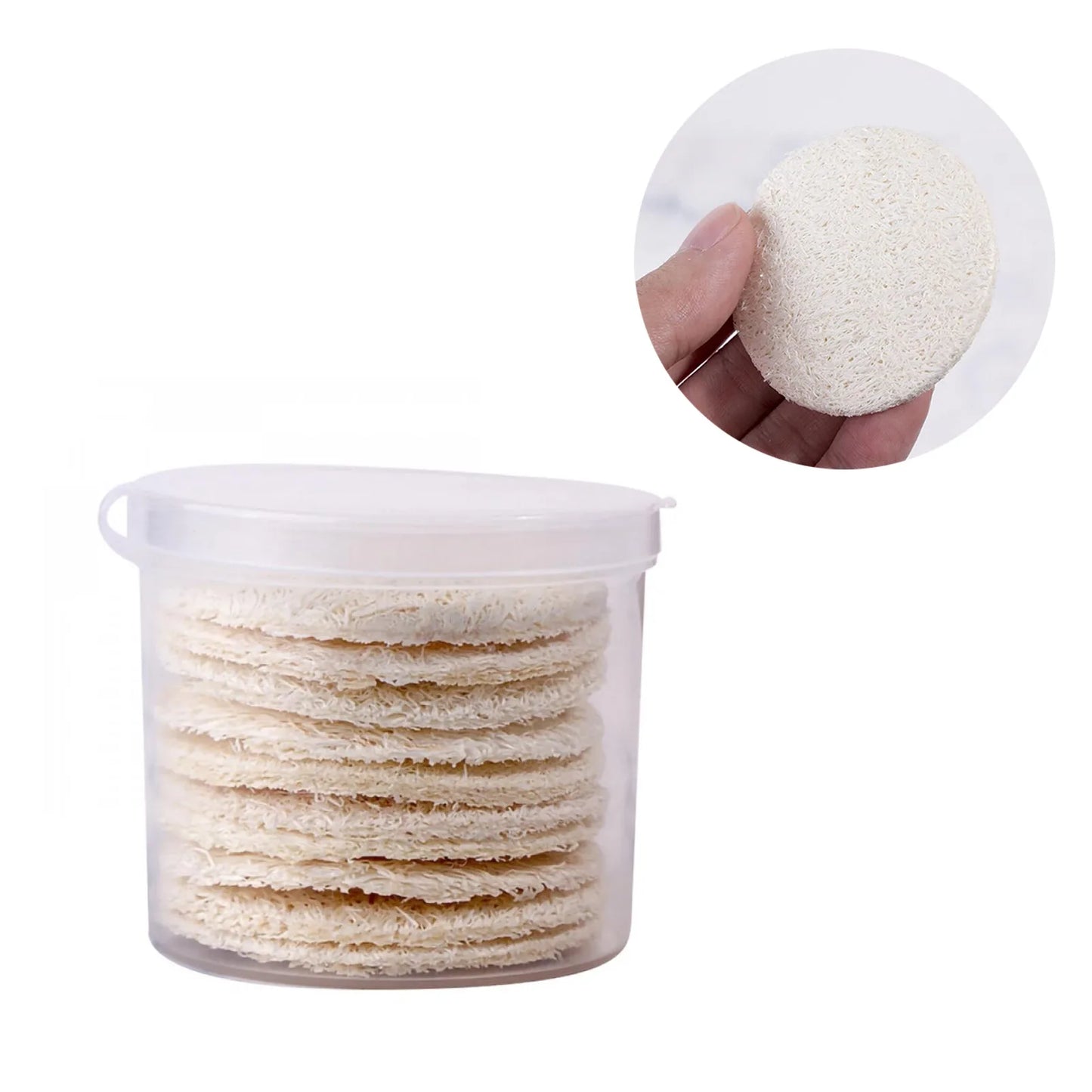 10Pcs Natural Luffa Facial Cleansing Sponges