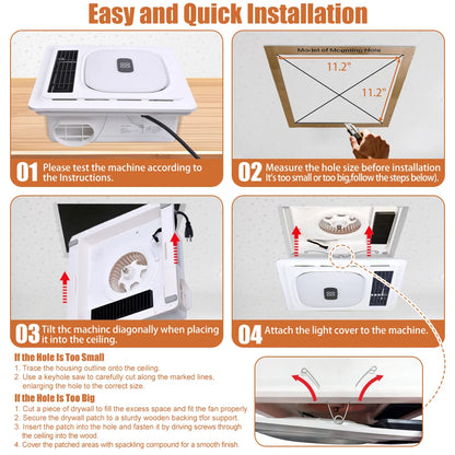 4-in-1 Bathroom Exhaust Fan with Bluetooth Speaker 1800W Heater 180 CFM Quiet Ventilation Easy Install for Home