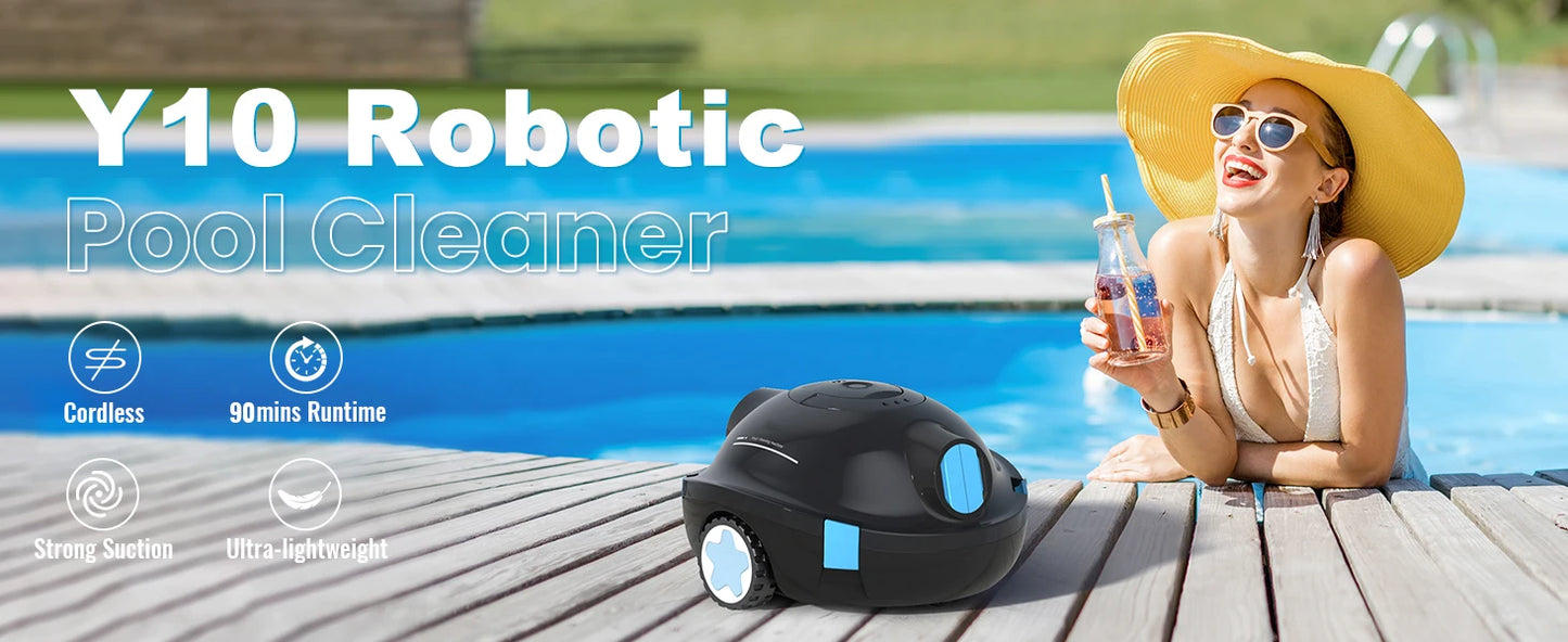 Cordless Robotic Pool Cleaner,90 Mins Runtime