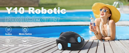 Cordless Robotic Pool Cleaner,90 Mins Runtime