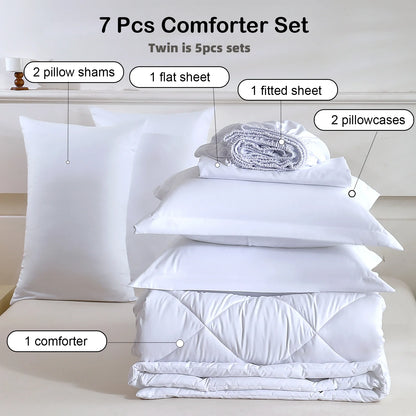 5pcs/7pcs Comforter Sheet Fitted Sleeping Sets