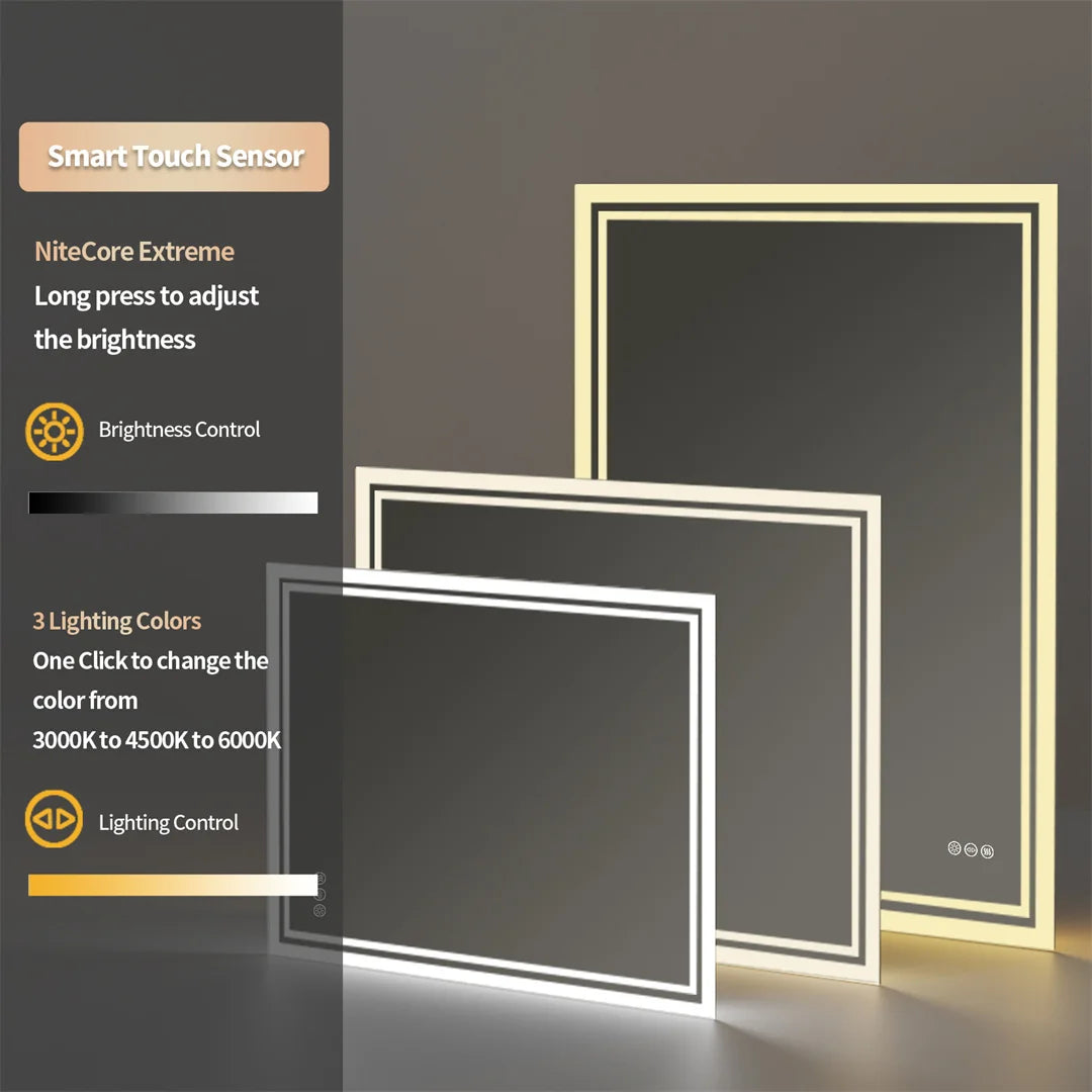Illuminated LED Backlight Bathroom Mirror Frameless