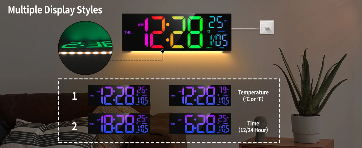 16" Large LED Display with Remote