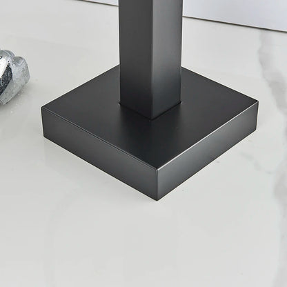 Matte Black Square Bathtub Shower Faucets Floor Standing Faucet Hot Cold Water Shower Mixer Tap Bathroom Waterfall Mixer