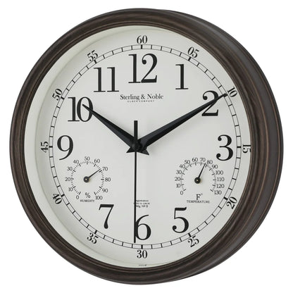 8.75 Inch Antique Bronze Indoor Outdoor Wall Clock