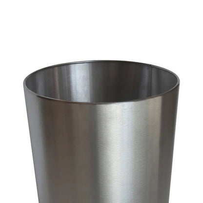 Brushed Nickel Metal Wastebasket 2.2 Gal Indoor Use