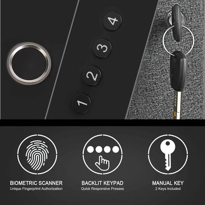 Biometric Slider Handgun Gun Safe For Nightstand