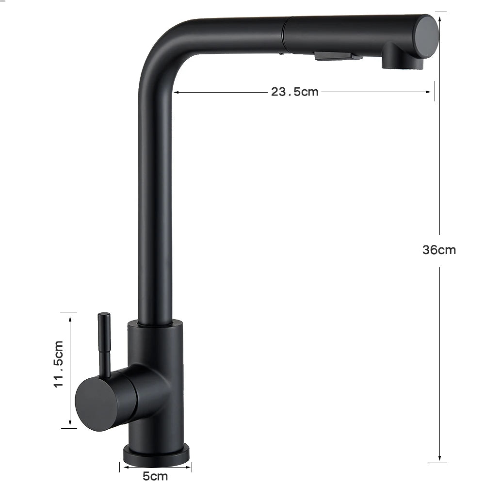 Kitchen Faucet Black Pull Out 2 Ways Nozzle Faucet