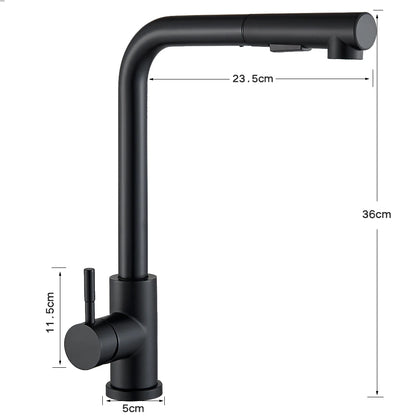 Kitchen Faucet Black Pull Out 2 Ways Nozzle Faucet