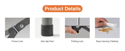 JHK Portable Folding Outdoor Indoor Table Heavy Duty Foldable Table with Carrying Handle Safety Lock For Camping Picnic Dining