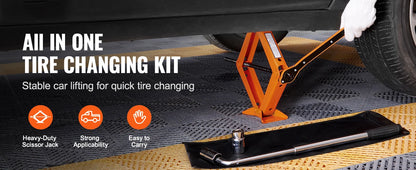 2.5 Ton/5512 lbs Scissor Jack 3.7"-17.1" Lift