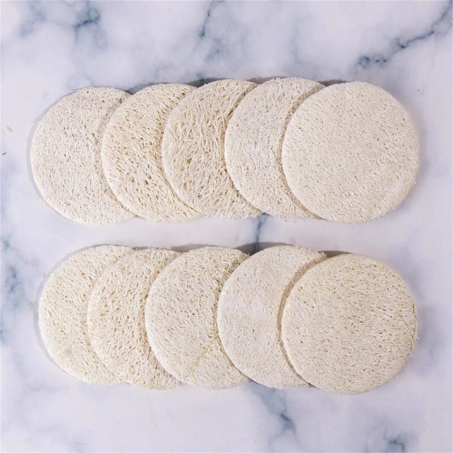 10Pcs Natural Luffa Facial Cleansing Sponges