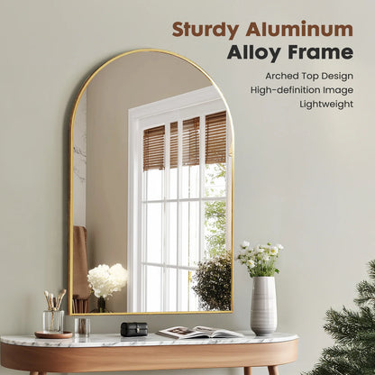 JHK 26"x38" Arched Metal Framed Mirrors