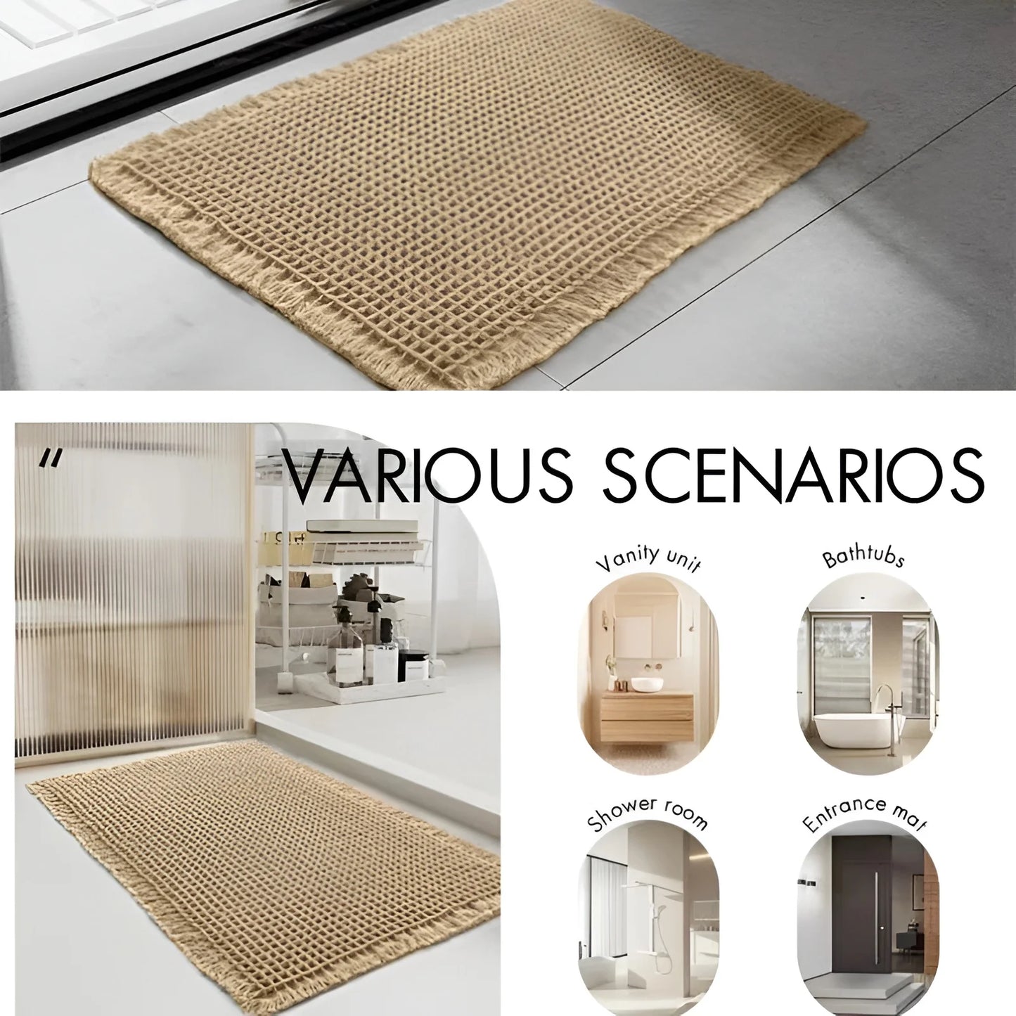 Super Absorbant Waffle Weave Bathroom Mat