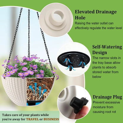 8 and 10 Inch Hanging Planters with Drainage Holes