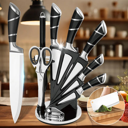 ZENG Stainless Steel Kitchen Knifes With Sharpener