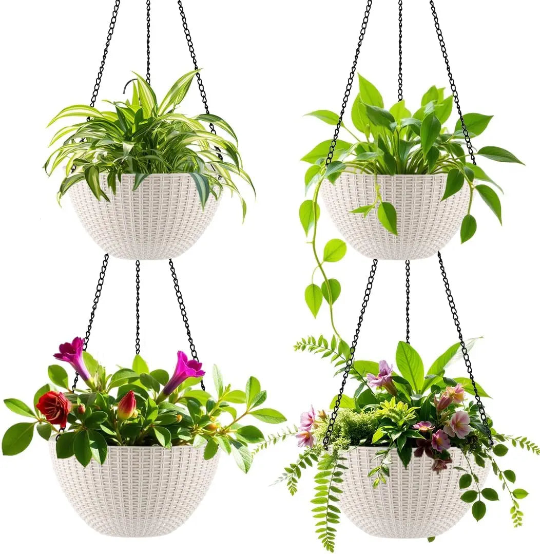 8 and 10 Inch Hanging Planters with Drainage Holes