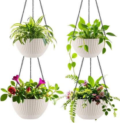8 and 10 Inch Hanging Planters with Drainage Holes