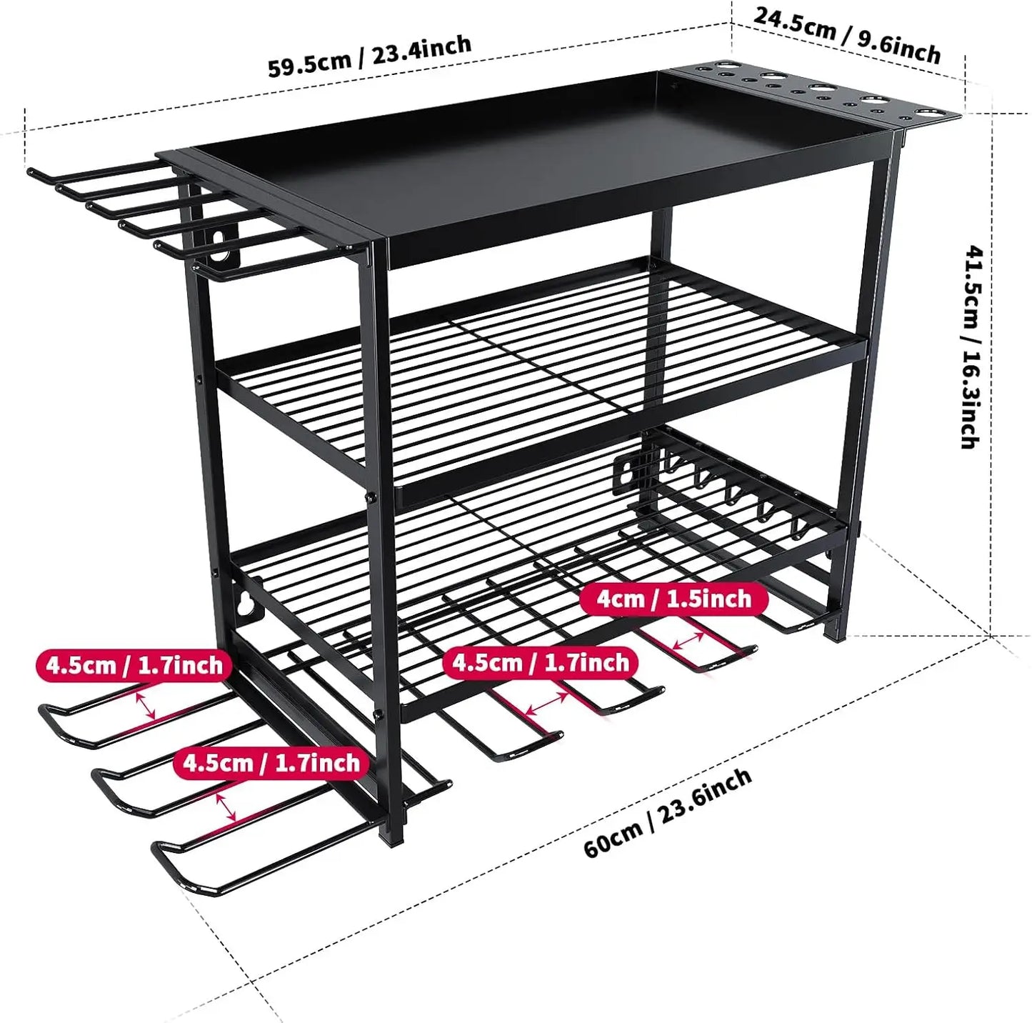 Power Tool Storage 4 Layer Wall Mounted Rack