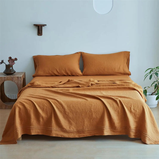 Simple&Opulence 3/4 Pcs 100% Bed Linen Sheet Set