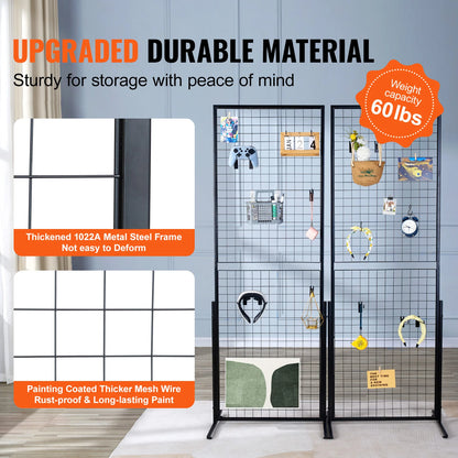 Wire Gridwall Display Racks Double Side Panels