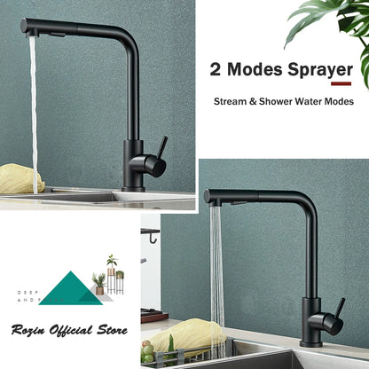Kitchen Faucet Black Pull Out 2 Ways Nozzle Faucet