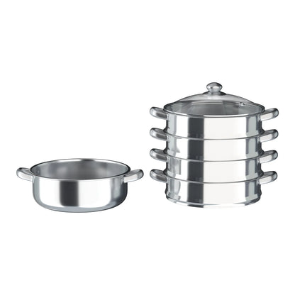 5 Tier  26/28/30/32cm Steamer With Glass Lid
