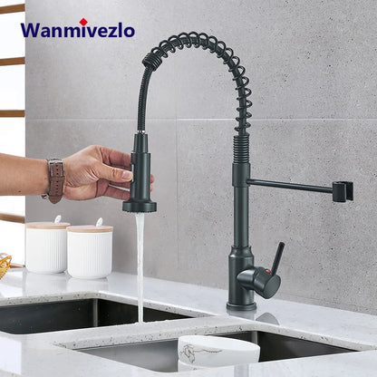 Spring Pull Down Kitchen Faucet Stream or Spray