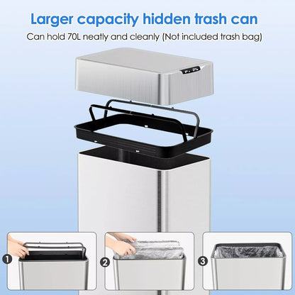 13.2-21.1Gal Motion Sensor Trash Can for Kitchen